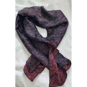 Vintage Scarf Flower Print Rectangle 44 x 18 Purple Pink Black Table Runner